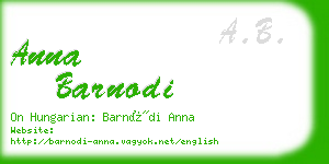 anna barnodi business card